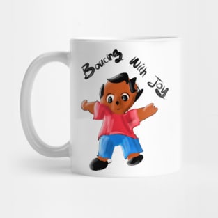 Bouncing with joy, Baby Bear Dancing White T-Shirt Mug